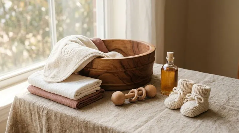 Newborn baby care and baby massage